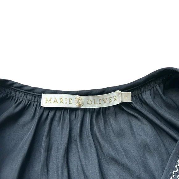 Marie Oliver Ellis Embroidered Dress blue sleeveless maxi dress size medium - Picture 5 of 10